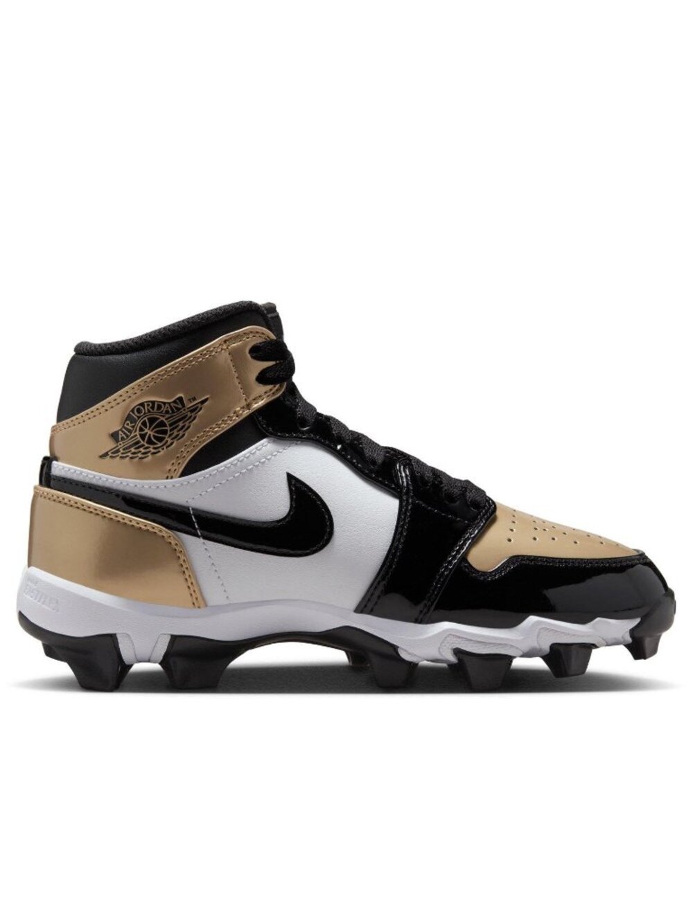 Nike Air Black and Gold Mid multi sport cleats little kids size 12